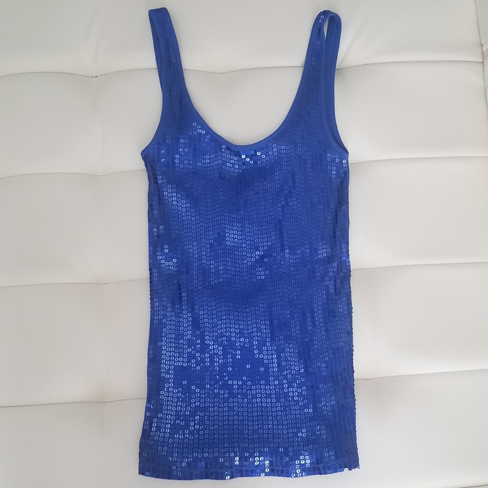 VS Royal Blue Sequins Tank - Small